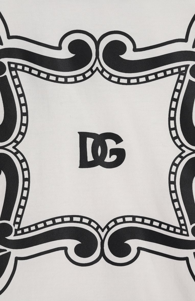 Детская хлопковая футболка DOLCE & GABBANA черно-белого цвета, арт. L4JTHV/G70K3/8-14 | Фото 3 (Рукава: Короткие; Мальчики Кросс-КТ: Футболка-одежда; Материал внешний: Хлопок; Ростовка одежда: 8 лет | 128 см, 13 - 15 лет | 158 см, 16 лет | 164 см)