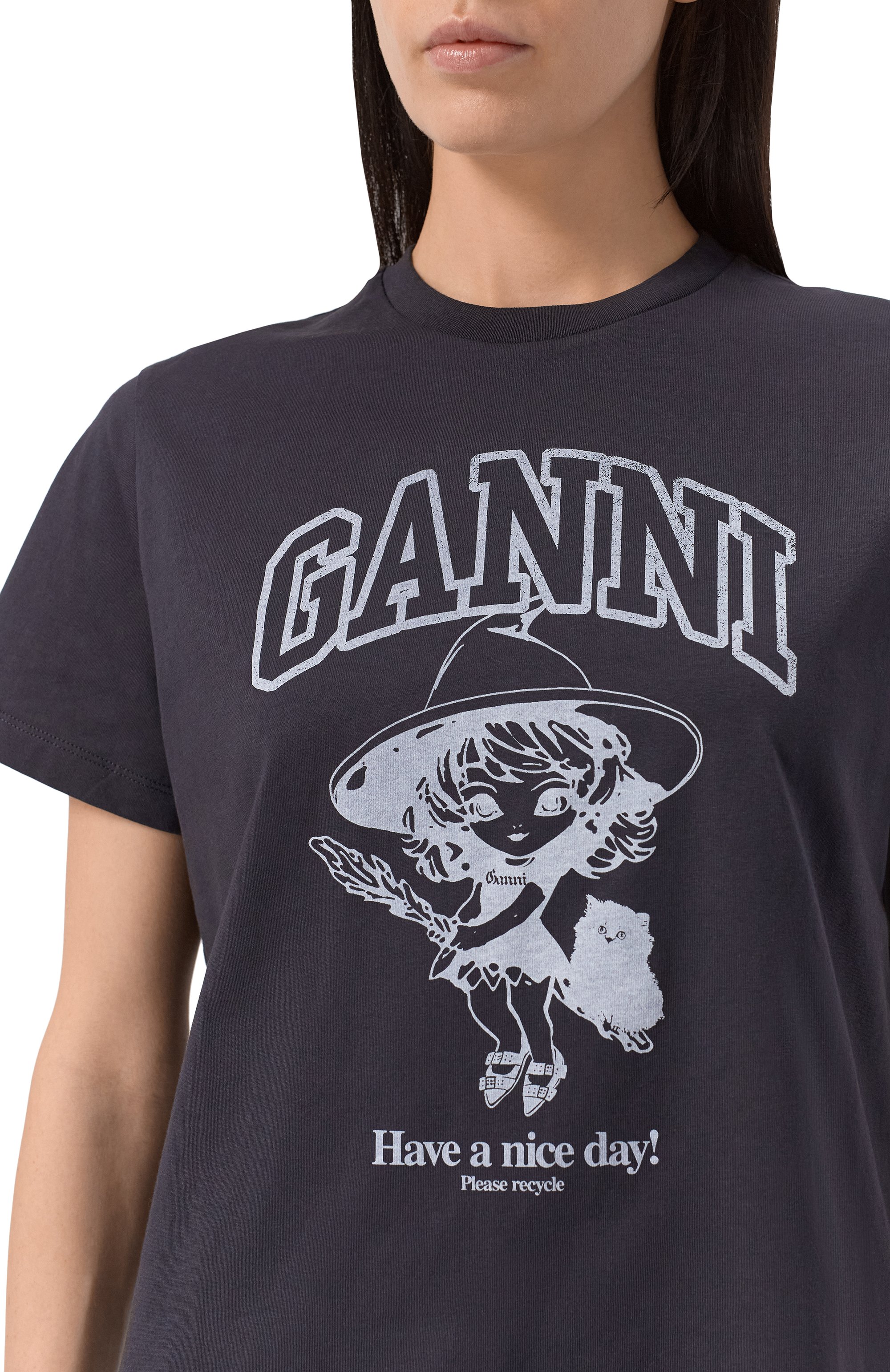 Хлопковая футболка GANNI, арт. T4138/252, фото 5