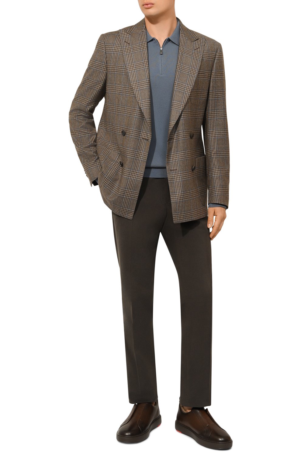 Кожаные кеды cleanic SANTONI темно-коричневого цвета по цене 75900 руб., арт. MBCG21995SM0KAUA, фото 2 Кожаные кеды cleanic SANTONI, арт. MBCG21995SM0KAUA, фото 2