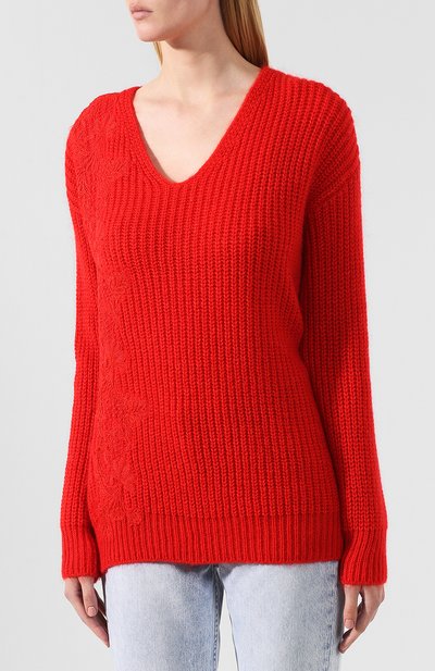 Свитер ERMANNO ERMANNO SCERVINO красного цвета по цене 45400 руб., арт. 45T MG71 AME, фото 3 Свитер ERMANNO ERMANNO SCERVINO, арт. 45T MG71 AME, фото 3