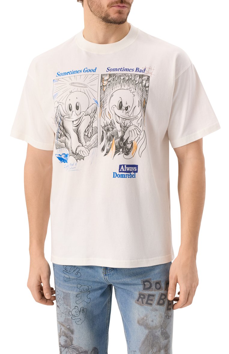 Мужская хлопковая футболка DOMREBEL белого цвета, арт. S0METIMES/T-SHIRT | Фото 3 (Длина (для топов): Стандартные; Драгоценные камни: Проставлено; Рукава: Короткие; Материал сплава: Проставлено; Принт: С принтом; Стили: Гранж; Материал внешний: Хлопок; Мужское Кросс-КТ: Футболка-одежда; Кросс-КТ: Джерси)