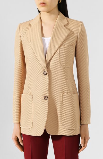 Хлопковый жакет VICTORIA BECKHAM, арт. 1220WJK001174A, фото 3