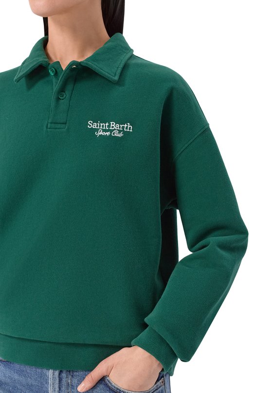 Хлопковое поло MC2 Saint Barth BENE001-02984I/BERENICE Зелёный  BENE001-02984I/BERENICE Фото 5