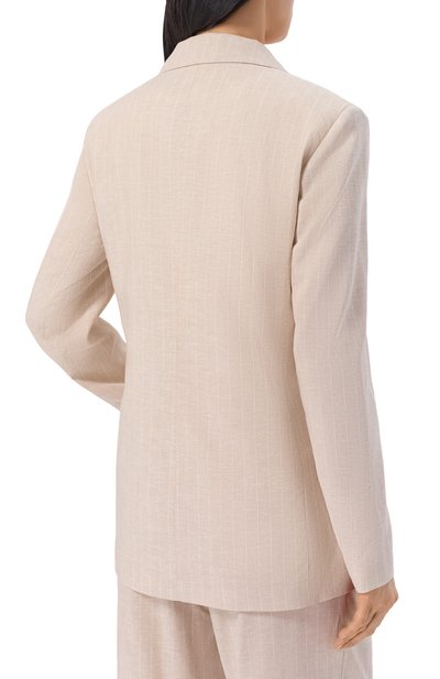 Жакет из вискозы и льна PIETRO BRUNELLI бежевого цвета по цене 39950 руб., арт. CB0170/LICUBA, фото 4 Жакет из вискозы и льна PIETRO BRUNELLI, арт. CB0170/LICUBA, фото 4