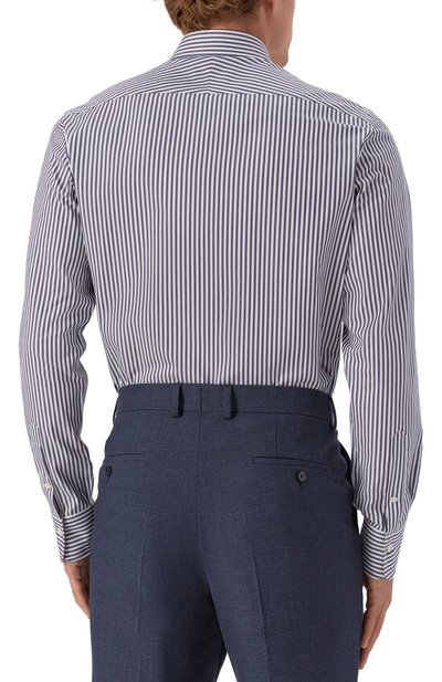 Хлопковая сорочка ALESSANDRO GHERARDI темно-синего цвета по цене 29950 руб., арт. BR1-3G-7T/7521, фото 4 Хлопковая сорочка ALESSANDRO GHERARDI, арт. BR1-3G-7T/7521, фото 4