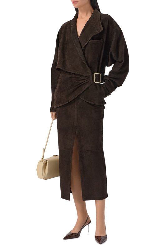 Замшевая юбка Darkpark WSK02/LTS02 Коричневый  WSK02/LTS02 Фото 2