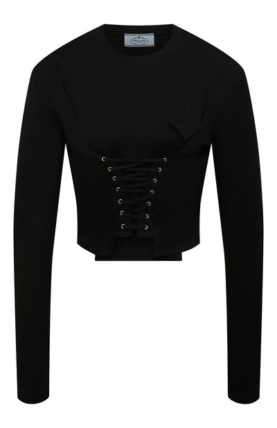 Женский хлопковый топ PRADA, арт. 34632C-ILK-F0002-221