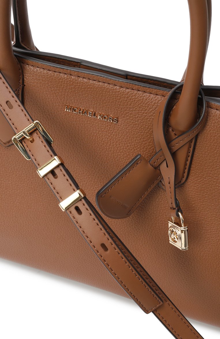 Женская сумка scarlett medium MICHAEL MICHAEL KORS коричневого цвета, арт. 30F4GETS2L | Фото 3 (Материал: Натуральная кожа; Ремень/цепочка: На ремешке; Размер: medium)