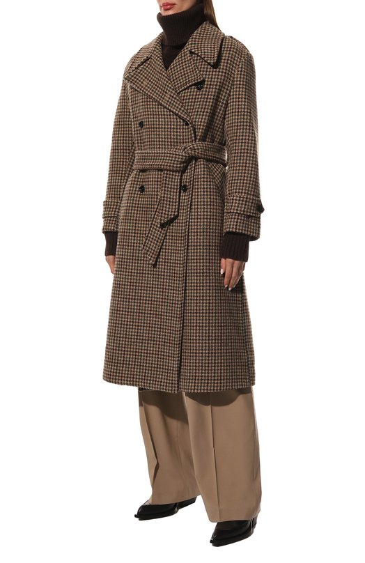 Шерстяное пальто Palto Коричневый, фото 3