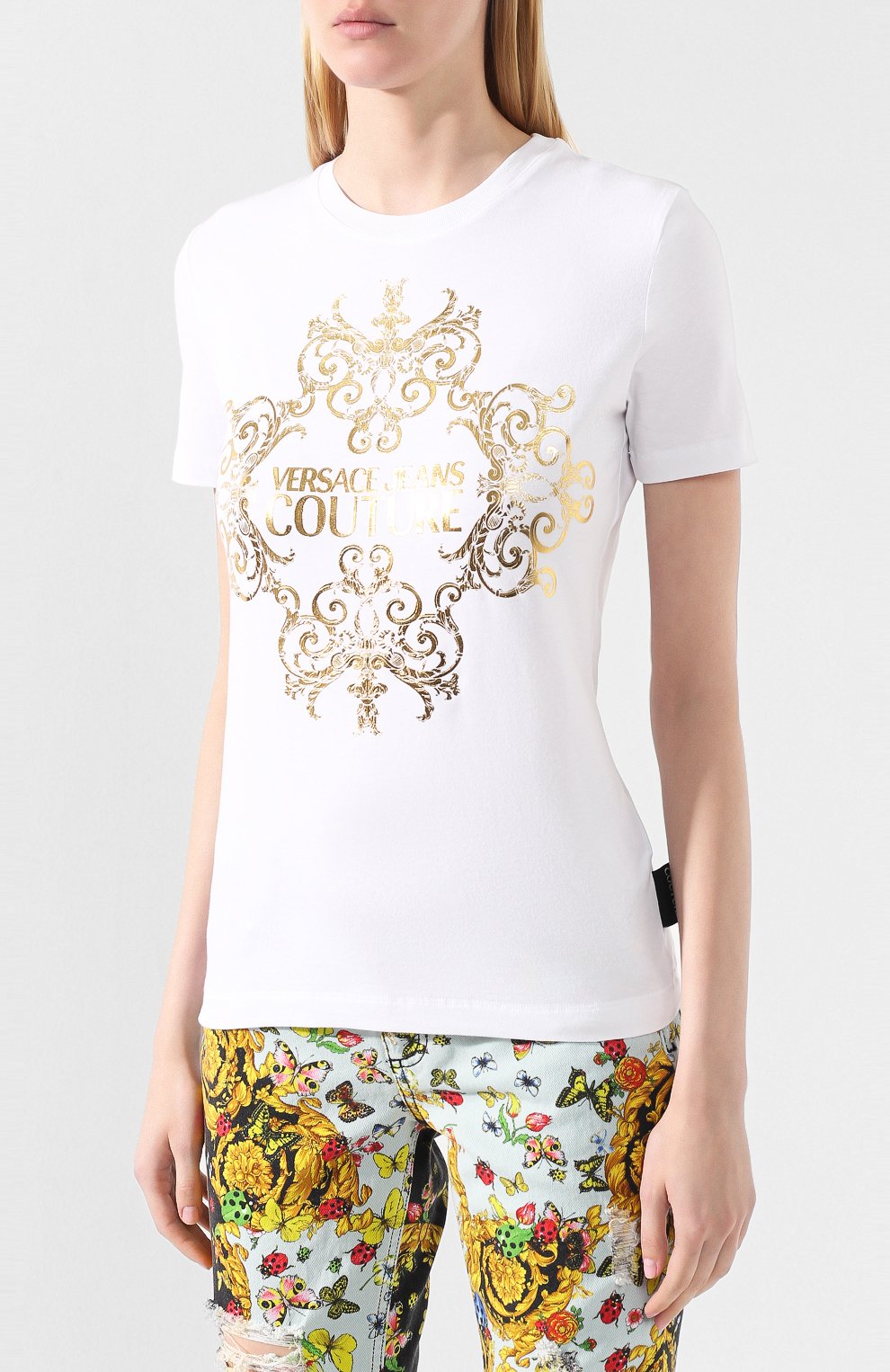 Хлопковая футболка VERSACE JEANS COUTURE, арт. B2HUA7AE-UDP608 BAR0QUE/30215, фото 3