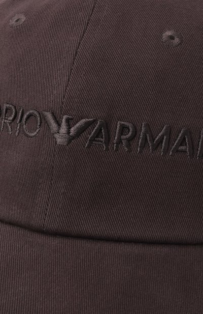 Хлопковая бейсболка EMPORIO ARMANI темно-серого цвета по цене 12200 руб., арт. EM001319/AF14032, фото 3 Хлопковая бейсболка EMPORIO ARMANI, арт. EM001319/AF14032, фото 3