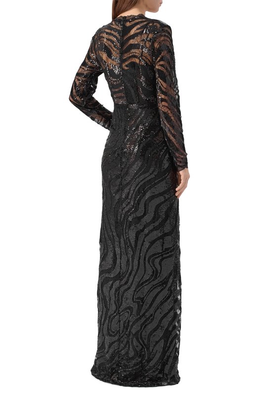 Платье с отделкой пайетками Zuhair Murad FDR25037/TUEM012 Чёрный  FDR25037/TUEM012 Фото 3