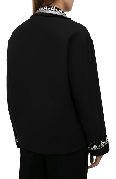 Жакет из шерсти и шелка VALENTINO черного цвета по цене 680500 руб., арт. WB3CE2E31CF, фото 4 Жакет из шерсти и шелка VALENTINO, арт. WB3CE2E31CF, фото 4