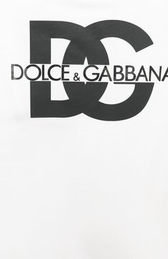 Детская укороченная футболка DOLCE & GABBANA белого цвета, арт. L5JTLP/G7L4L/2-6 | Фото 3 (Девочки Кросс-КТ: футболка-одежда; Рукава: Короткие; Материал сплава: Проставлено; Материал внешний: Хлопок; Драгоценные камни: Проставлено)