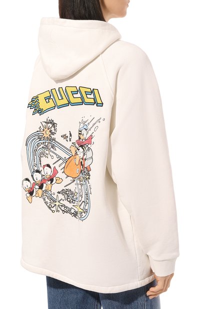 Хлопковое худи disney x gucci GUCCI белого цвета по цене 172800 руб., арт. 652682 XJDCW, фото 4 Хлопковое худи disney x gucci GUCCI, арт. 652682 XJDCW, фото 4