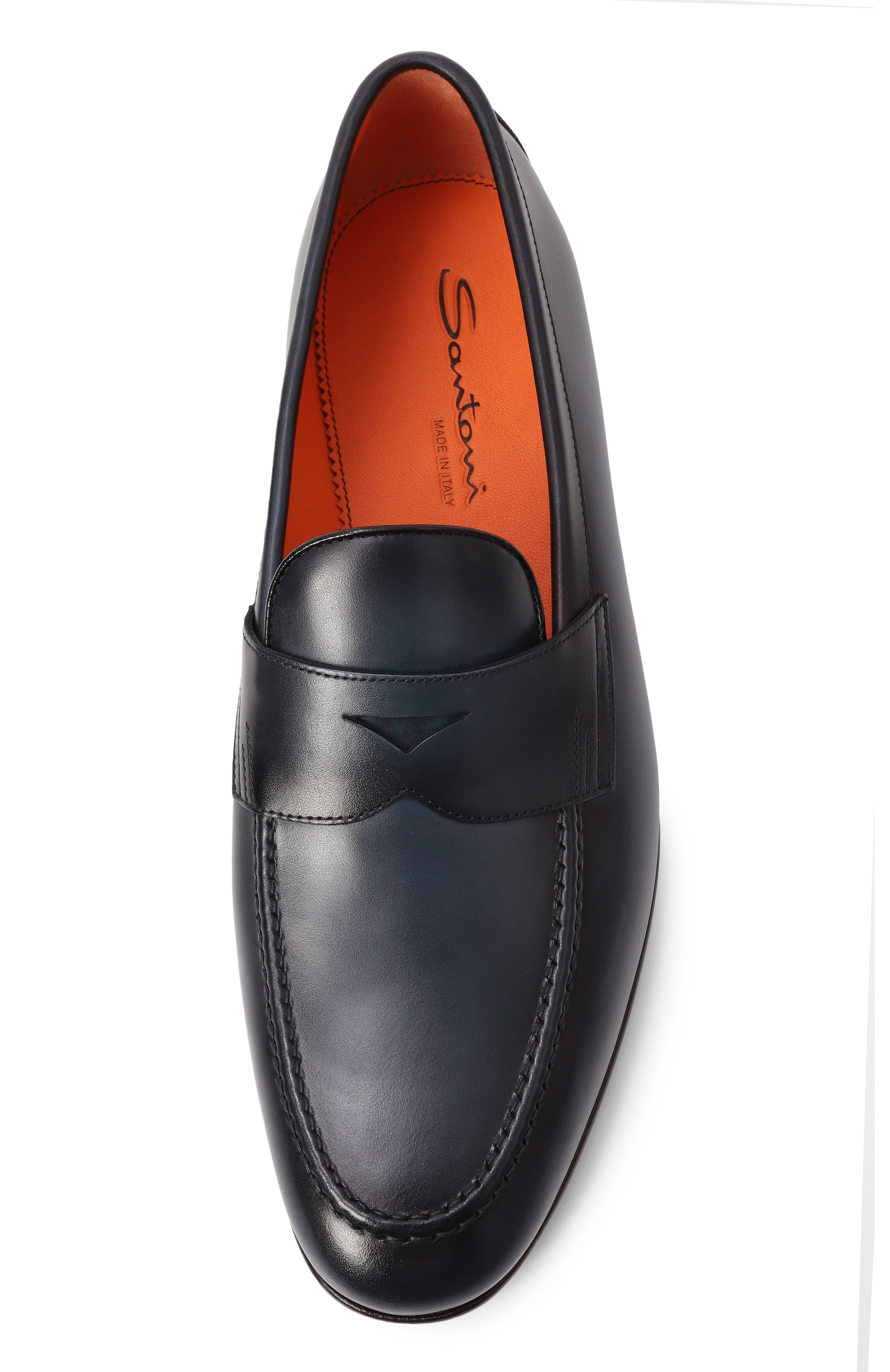 Кожаные пенни-лоферы carlos SANTONI темно-синего цвета по цене 82800 руб., арт. MCNG19044LA3GNTG, фото 6 Кожаные пенни-лоферы carlos SANTONI, арт. MCNG19044LA3GNTG, фото 6