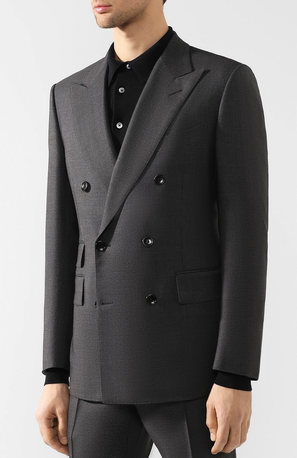 Костюм с двубортным пиджаком из смеси шерсти и шелка TOM FORD, арт. 438R12/21SD4Z, фото 2