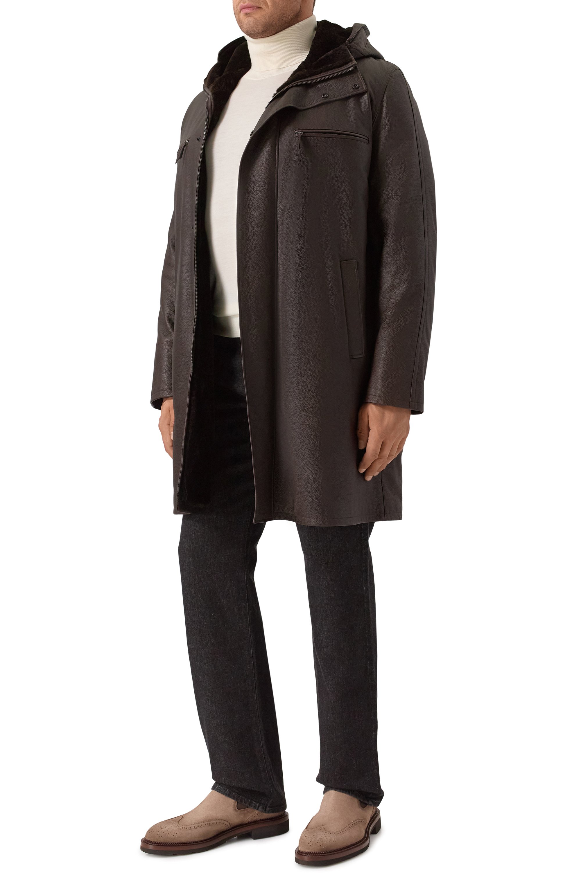 Кожаное пальто с подкладкой из бобра MVST, арт. HARLEM/214-00/60, фото 2