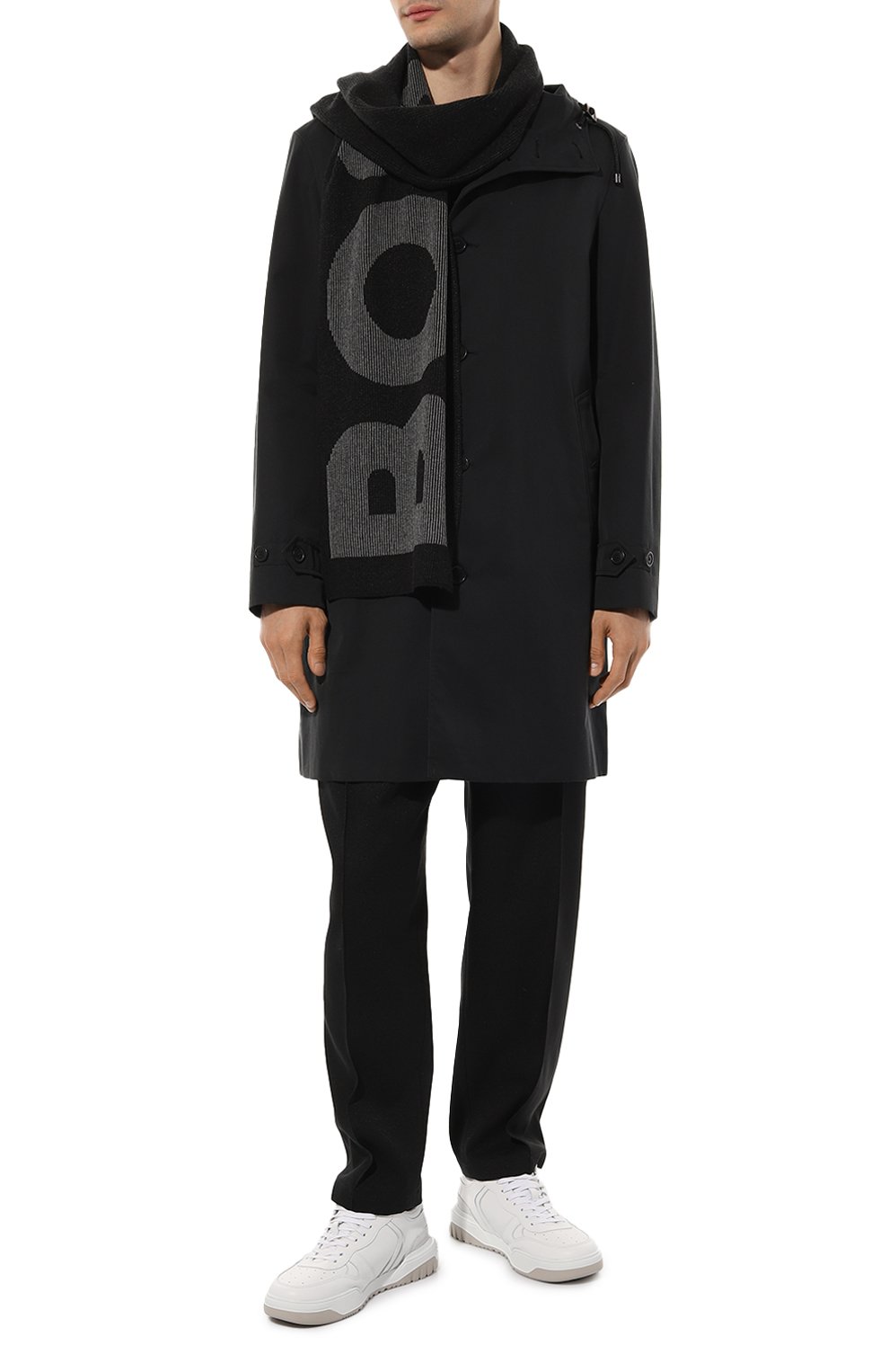 Шарф из хлопка и шерсти BOSS, арт. 50495328, фото 2