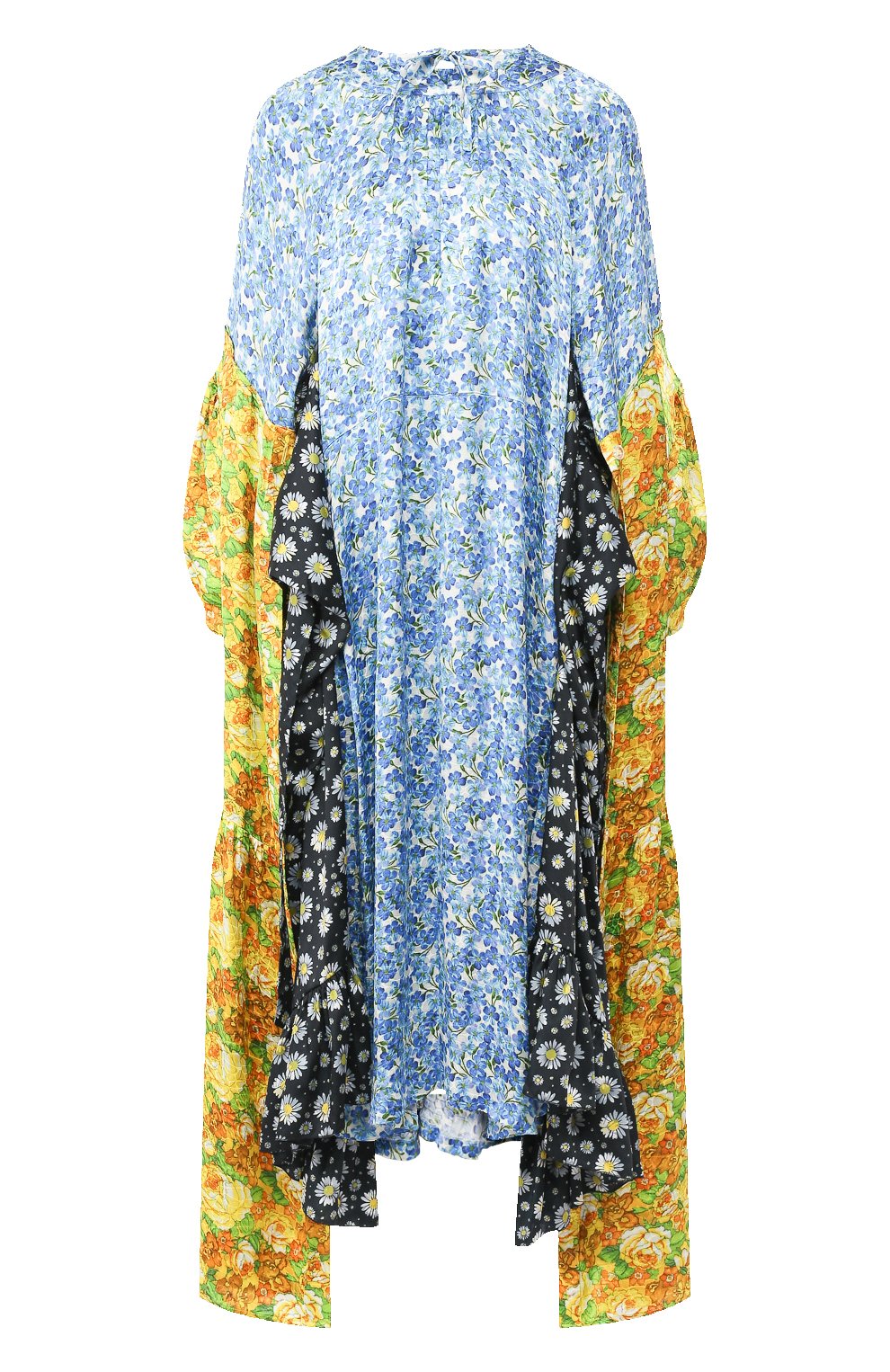 Платье из вискозы VETEMENTS голубого цвета по цене 324000 руб., арт. SS20DR177 2605/W/BLUE VI0LET MULTI C0L0R, фото 1 Платье из вискозы VETEMENTS, арт. SS20DR177 2605/W/BLUE VI0LET MULTI C0L0R, фото 1