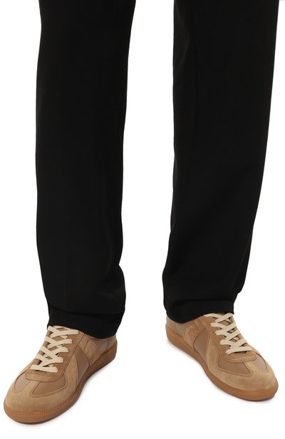 Кожаные кеды replica MAISON MARGIELA бежевого цвета по цене 81850 руб., арт. S57WS0236/P1895, фото 3 Кожаные кеды replica MAISON MARGIELA, арт. S57WS0236/P1895, фото 3