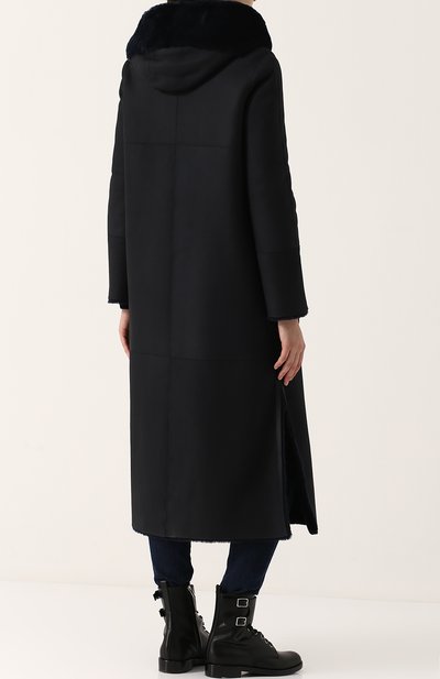 Двусторонняя дубленка из овчины с капюшоном LORO PIANA, арт. FAG4368, фото 4