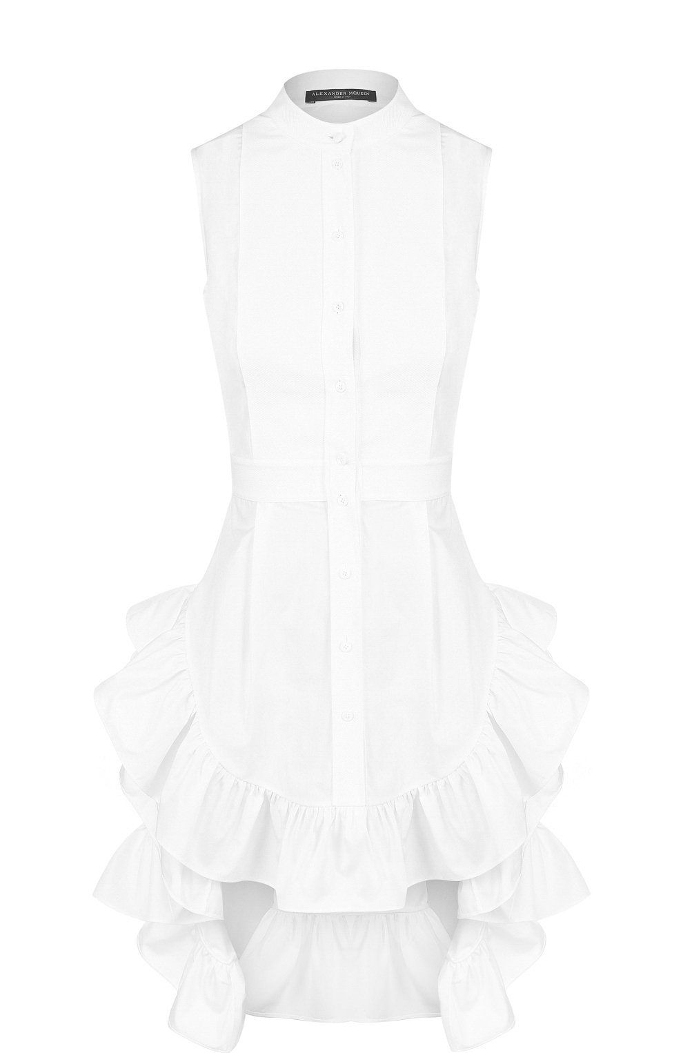 Удлиненный хлопковый топ с баской ALEXANDER MCQUEEN, арт. 525038/QLA03, фото 1