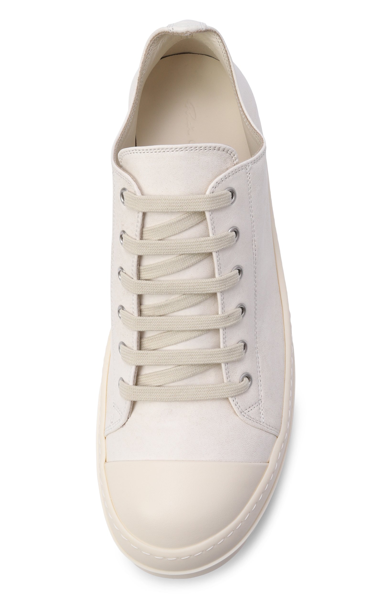 Кожаные кеды tower low RICK OWENS молочного цвета по цене 99500 руб., арт. RU02F4891/LBH, фото 5 Кожаные кеды tower low RICK OWENS, арт. RU02F4891/LBH, фото 5