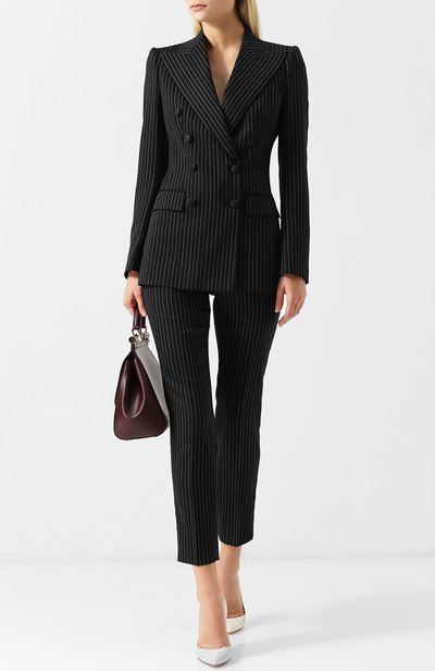 Двубортный шерстяной жакет в полоску DOLCE & GABBANA, арт. F291PT/FRBCK, фото 2