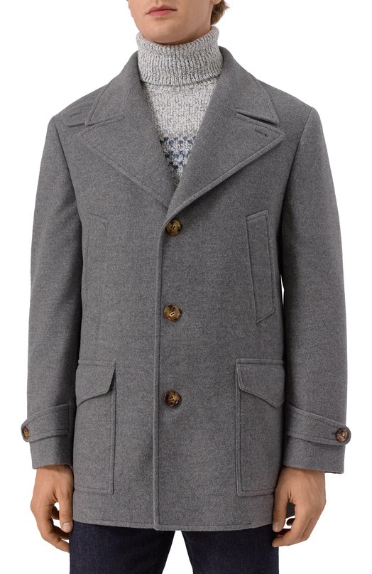 Кашемировое пальто Brunello Cucinelli MT4017043 Серый  MT4017043 Фото 3
