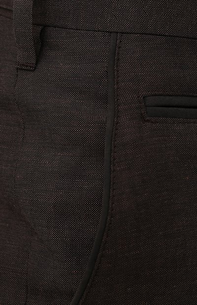 Брюки из шерсти и льна CORNELIANI темно-коричневого цвета по цене 39900 руб., арт. 895B05-2114165/02, фото 5 Брюки из шерсти и льна CORNELIANI, арт. 895B05-2114165/02, фото 5