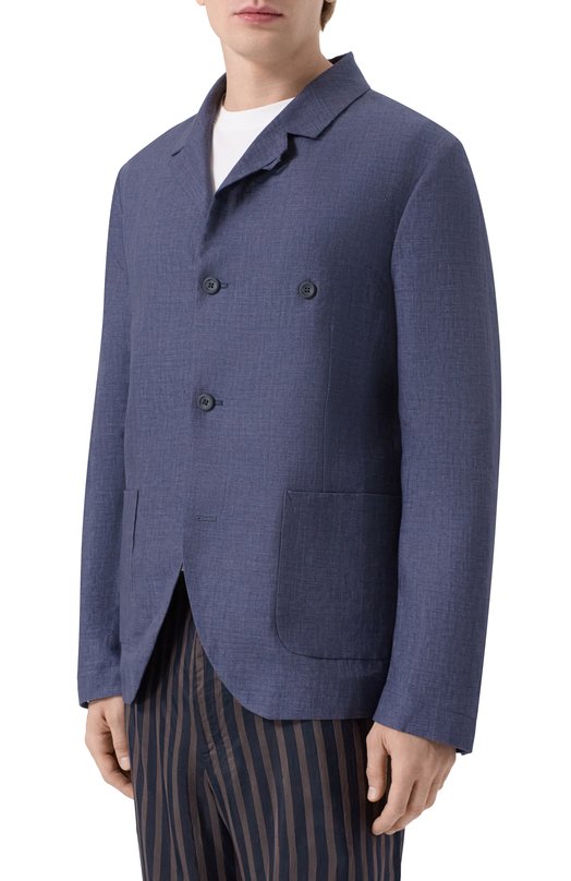 Льняной пиджак Hannes Roether J0P32PE.619 Синий  J0P32PE.619 Фото 3