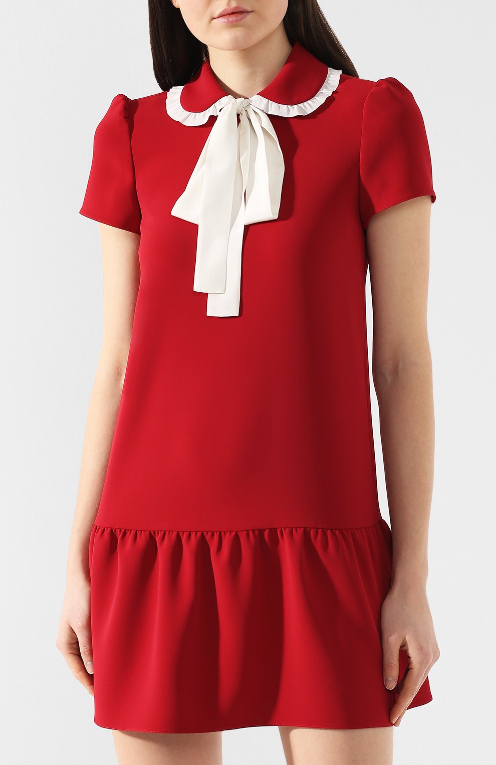 Платье с оборкой REDVALENTINO красного цвета по цене 36550 руб., арт. RR3VA6C5/DIP, фото 3 Платье с оборкой REDVALENTINO, арт. RR3VA6C5/DIP, фото 3