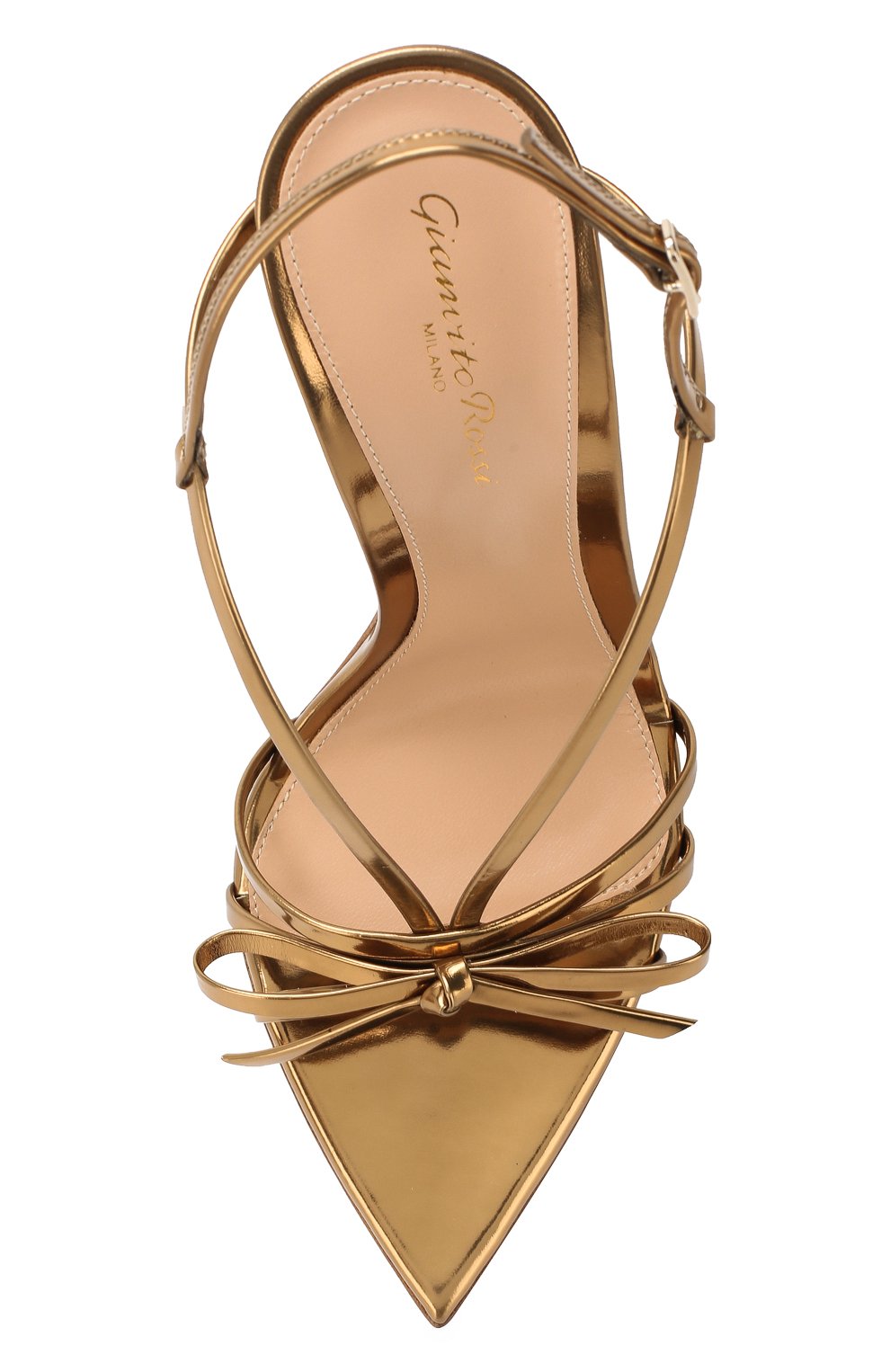 Кожаные босоножки GIANVITO ROSSI золотого цвета по цене 87350 руб., арт. G31687.15RIC.METMEK0, фото 5 Кожаные босоножки GIANVITO ROSSI, арт. G31687.15RIC.METMEK0, фото 5