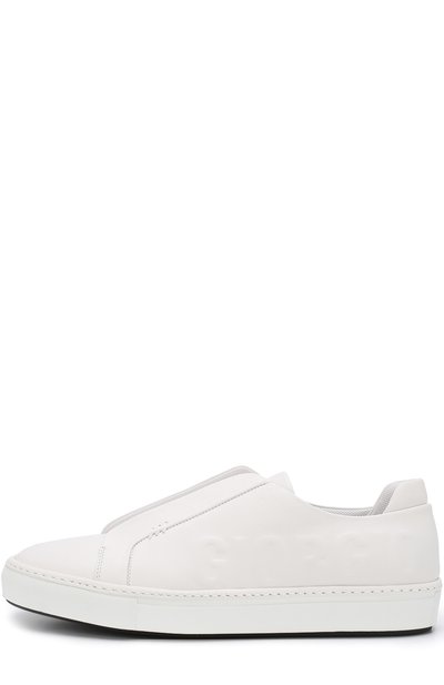 Кожаные кеды без шнуровки с эластичной вставкой GIORGIO ARMANI, арт. X2X075/XF240, фото 3