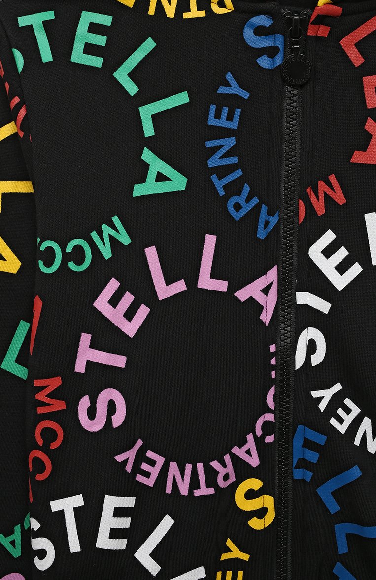 Детская комплект из толстовки с брюками STELLA MCCARTNEY черного цвета, арт. TT3B10 | Фото 6 (Материал внешний: Хлопок; Рукава: Длинные; Девочки Кросс-КТ: Костюмы-спорт)