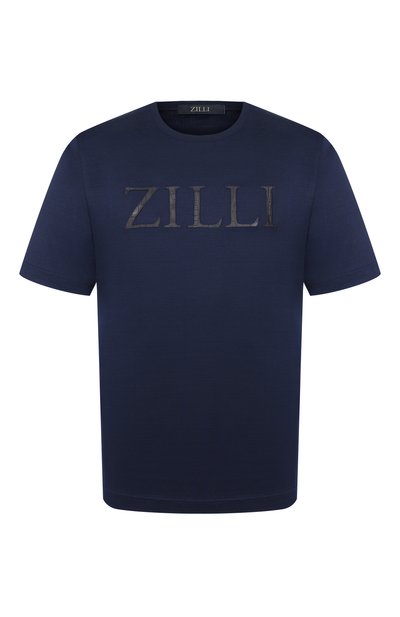 Мужская футболка с отделкой из кожи аллигатора ZILLI, арт. TSR02AM1173VZL001