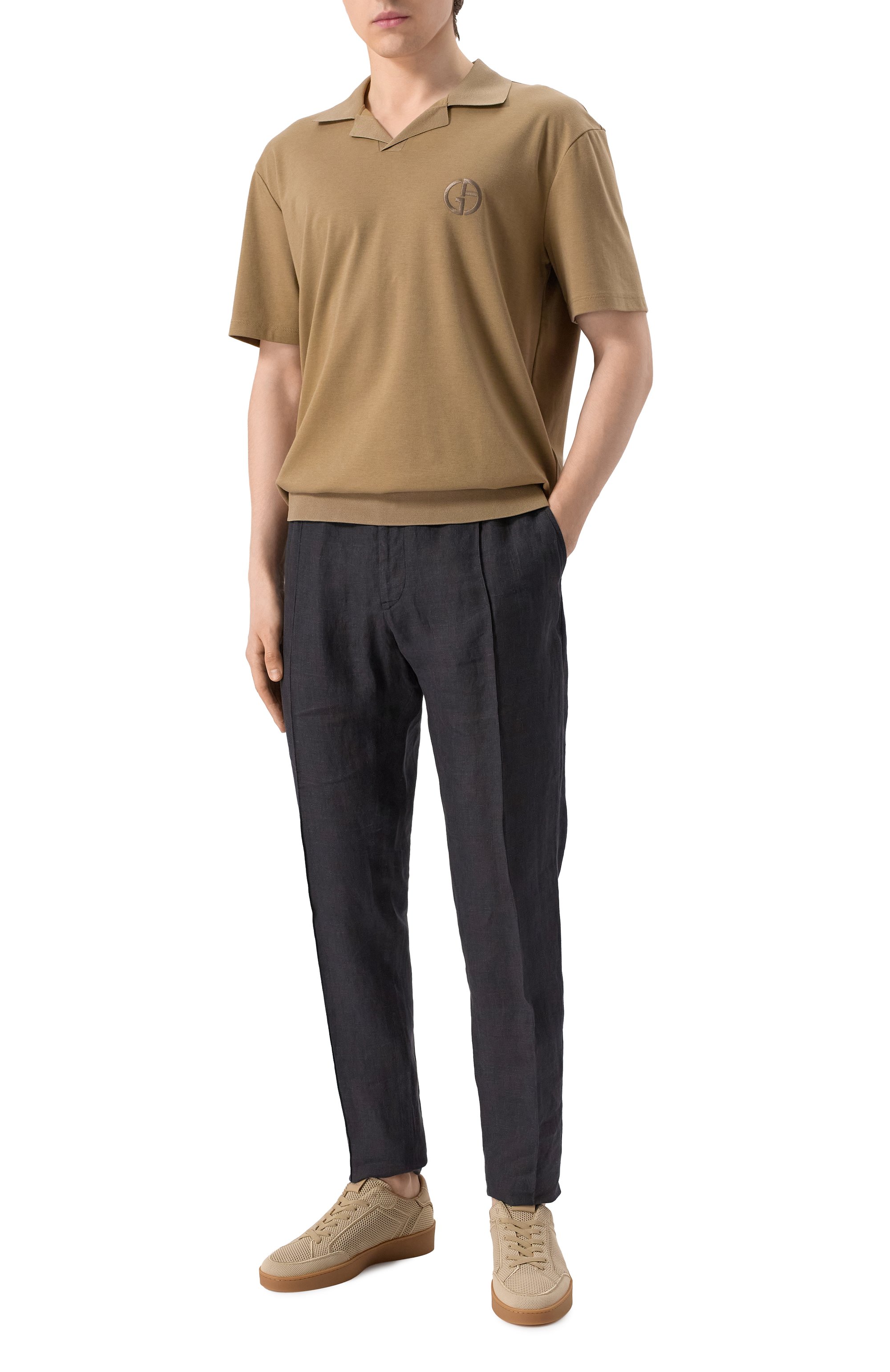 Поло из хлопка и кашемира GIORGIO ARMANI, арт. GM001244/TE11706, фото 2