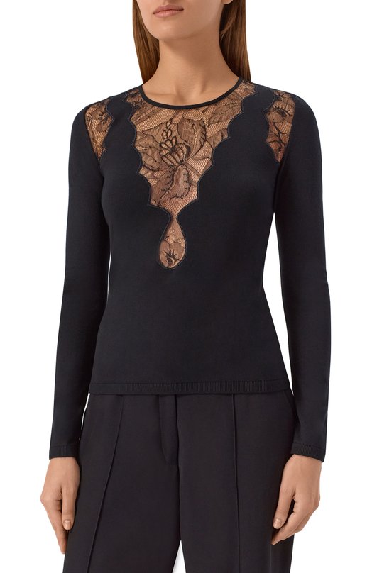 Топ из вискозы Giambattista Valli 25FWPVCM00M4/09VIP Чёрный  25FWPVCM00M4/09VIP Фото 3