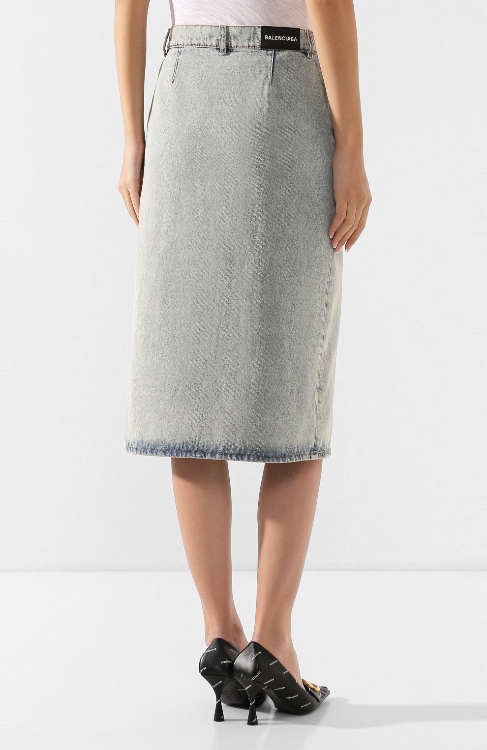 Джинсовая юбка BALENCIAGA синего цвета по цене 53750 руб., арт. 600202/TDW15, фото 4 Джинсовая юбка BALENCIAGA, арт. 600202/TDW15, фото 4
