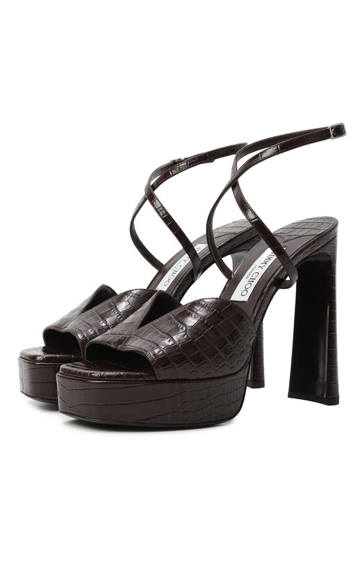 Кожаные босоножки Karli 125 Jimmy Choo KARLIPF125CCL Коричневый KARLIPF125CCL