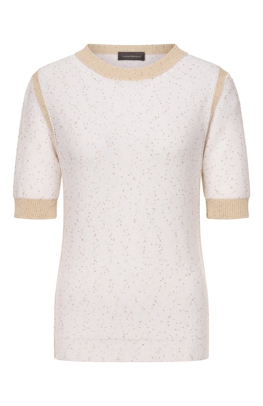 Хлопковый пуловер Lorena Antoniazzi P26124TM34A/3049 Белый P26124TM34A/3049