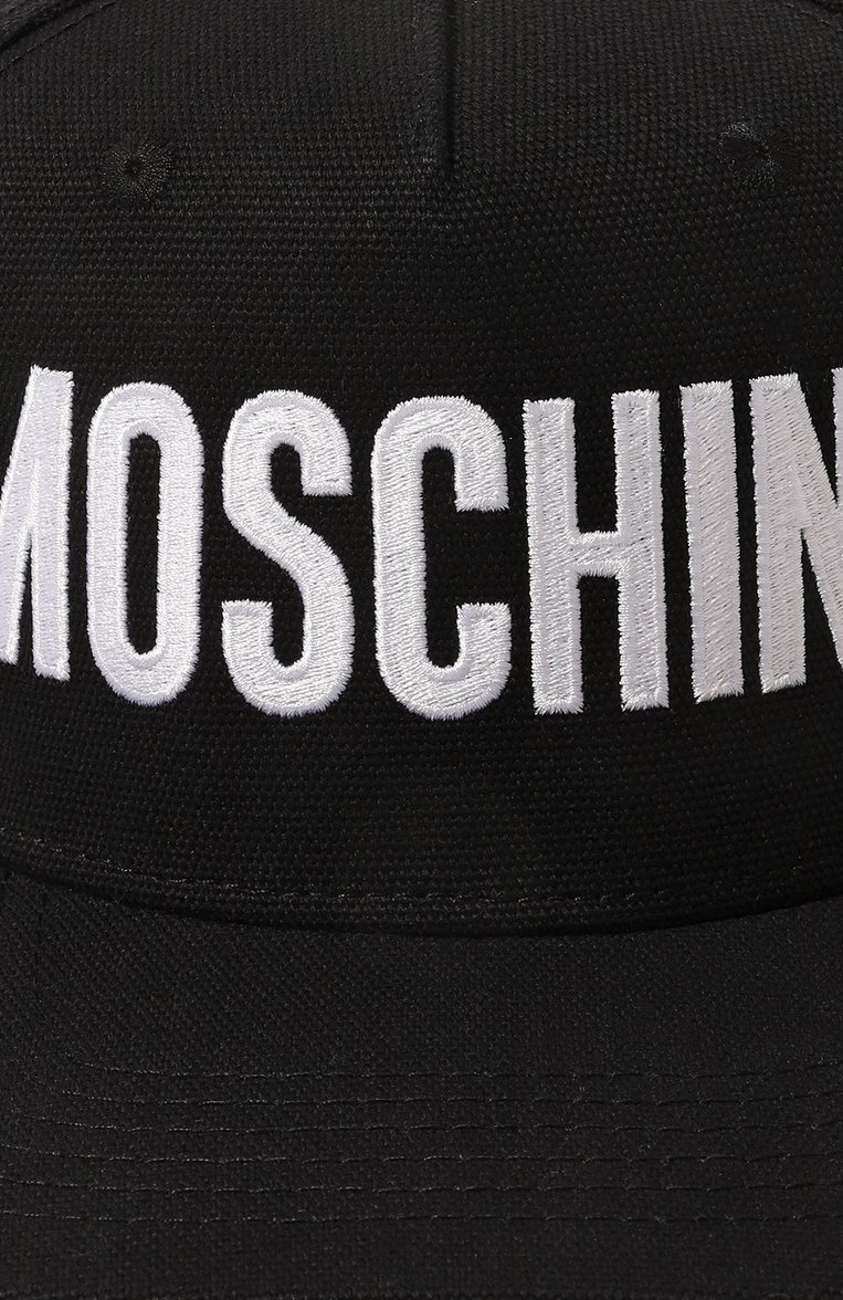 Мужская хлопковая бейсболка MOSCHINO черного цвета, арт. 231Z1A9205/8266 | Фото 4 (Материал: Хлопок, Текстиль; Нос: Не проставлено; Материал сплава: Проставлено)