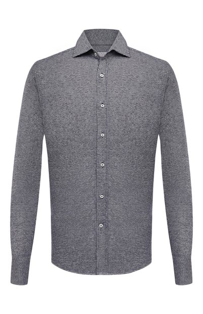 Мужская рубашка изо льна и хлопка BRUNELLO CUCINELLI, арт. MW835B2269