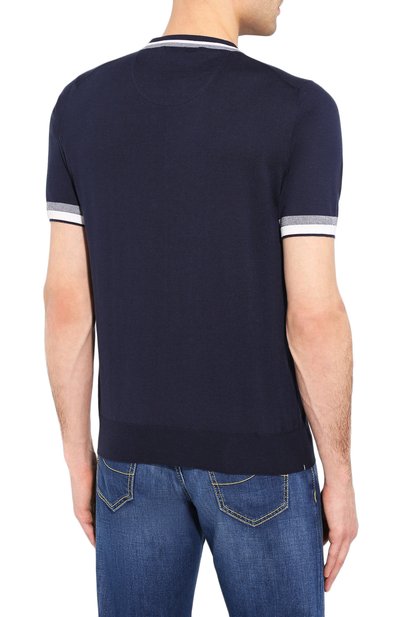 Джемпер из смеси хлопка и кашемира FIORONI темно-синего цвета по цене 49600 руб., арт. MK20609A2, фото 4 Джемпер из смеси хлопка и кашемира FIORONI, арт. MK20609A2, фото 4