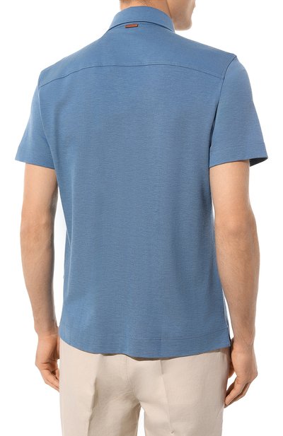Поло из хлопка и шелка ZEGNA, арт. E8319A5/B773, фото 4
