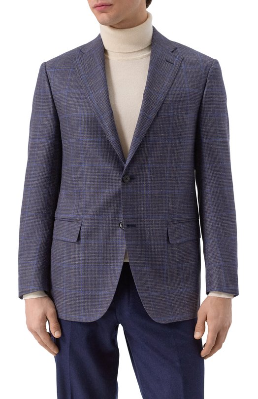 Пиджак из шерсти и шелка Corneliani 25X008-2516217 Синий  25X008-2516217 Фото 4