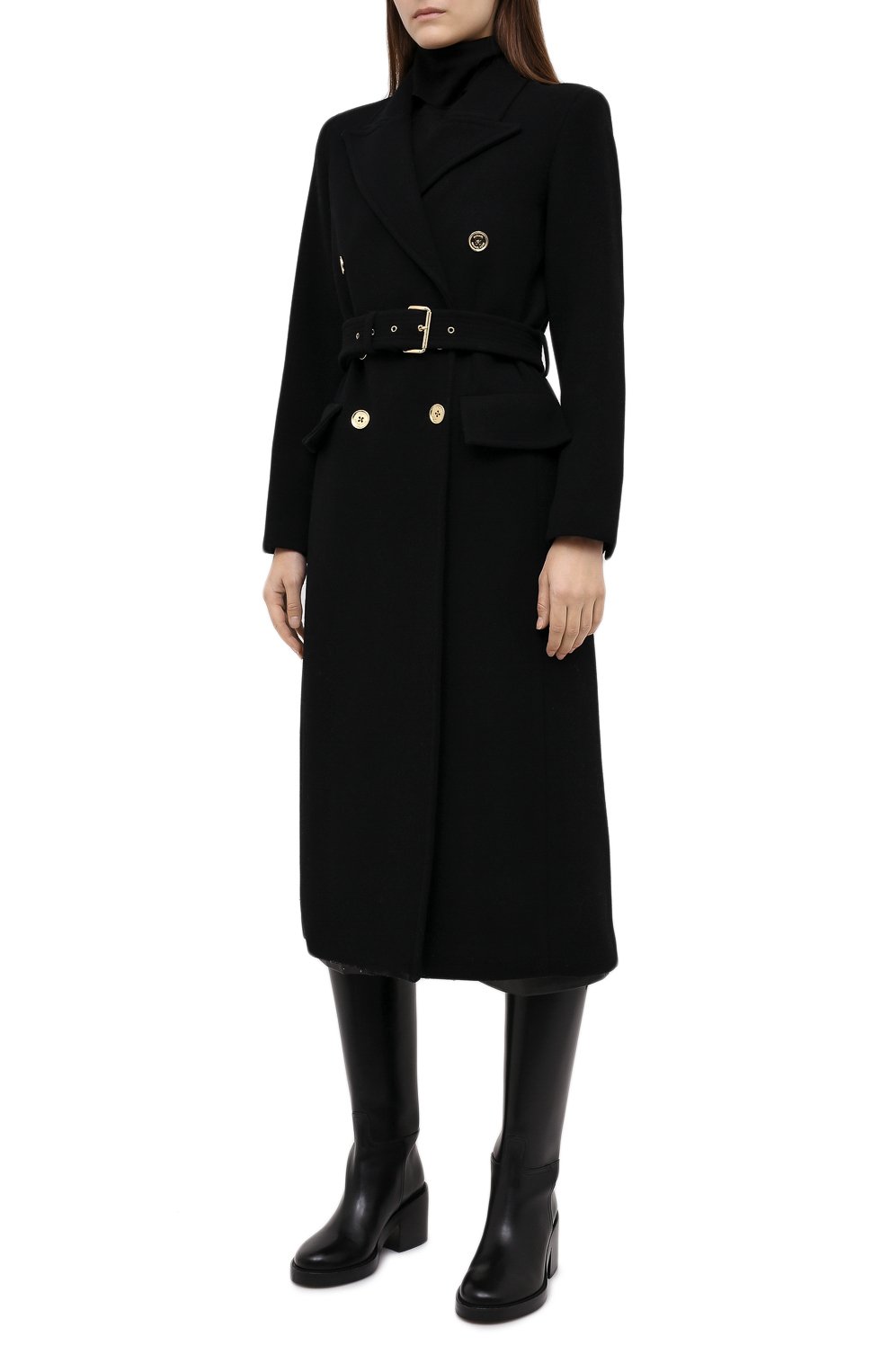 Шерстяное пальто MICHAEL MICHAEL KORS черного цвета по цене 59950 руб., арт. MF02J6ZF8P, фото 3 Шерстяное пальто MICHAEL MICHAEL KORS, арт. MF02J6ZF8P, фото 3