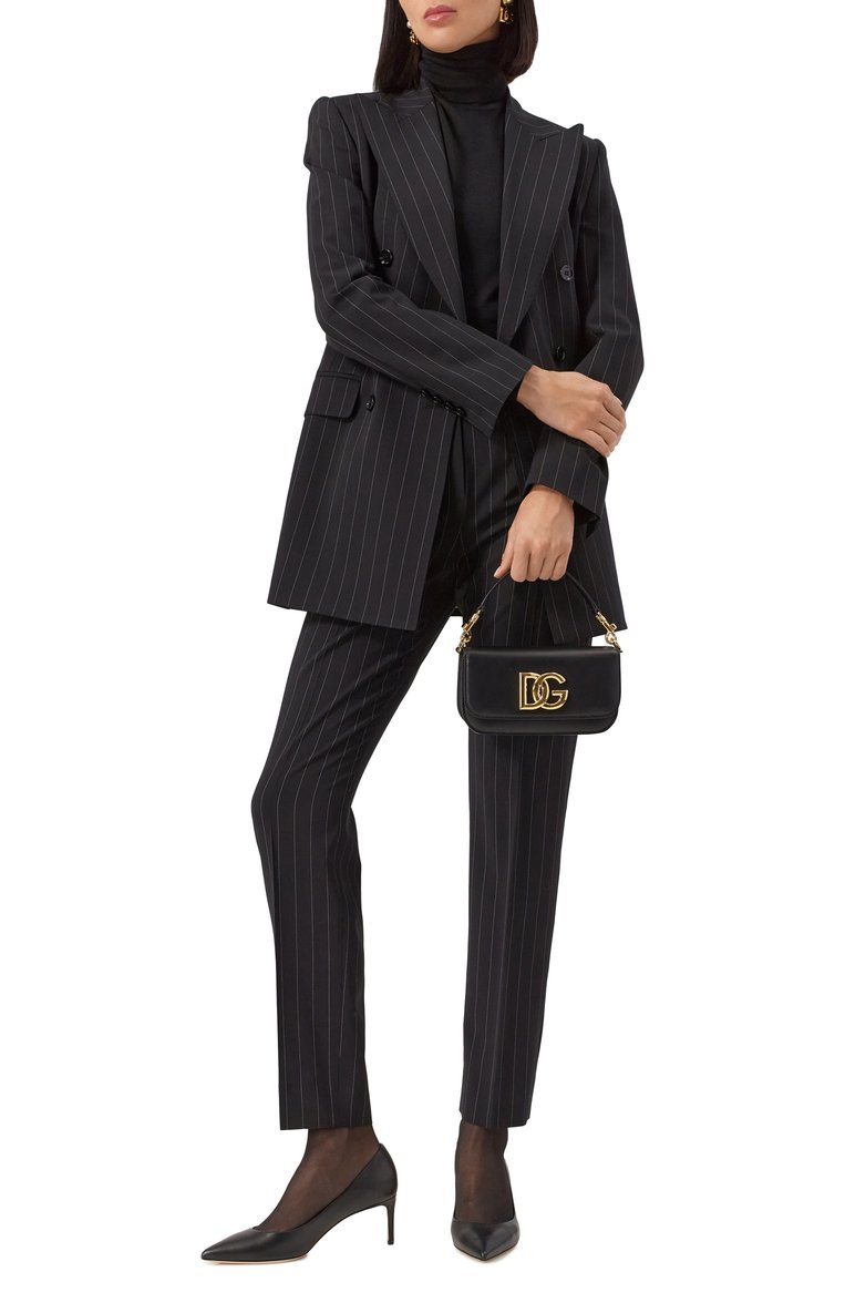 Женская сумка 3.5 DOLCE & GABBANA черного цвета, арт. BB9603_BI9603_BE9603/AW576_1 | Фото 7 (Материал: Натуральная кожа; Размер: mini; Ремень/цепочка: На ремешке)