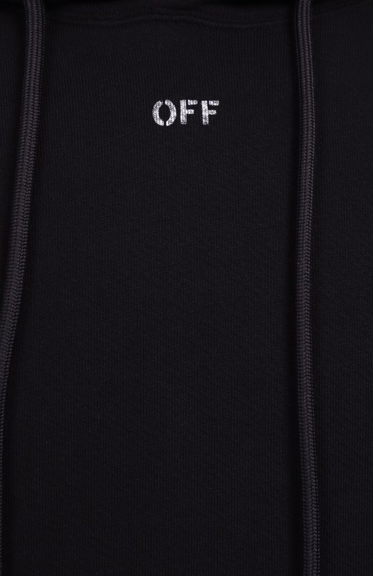 Хлопковое худи Off-White 0MBB085S25FLE00L Чёрный  0MBB085S25FLE00L Фото 6